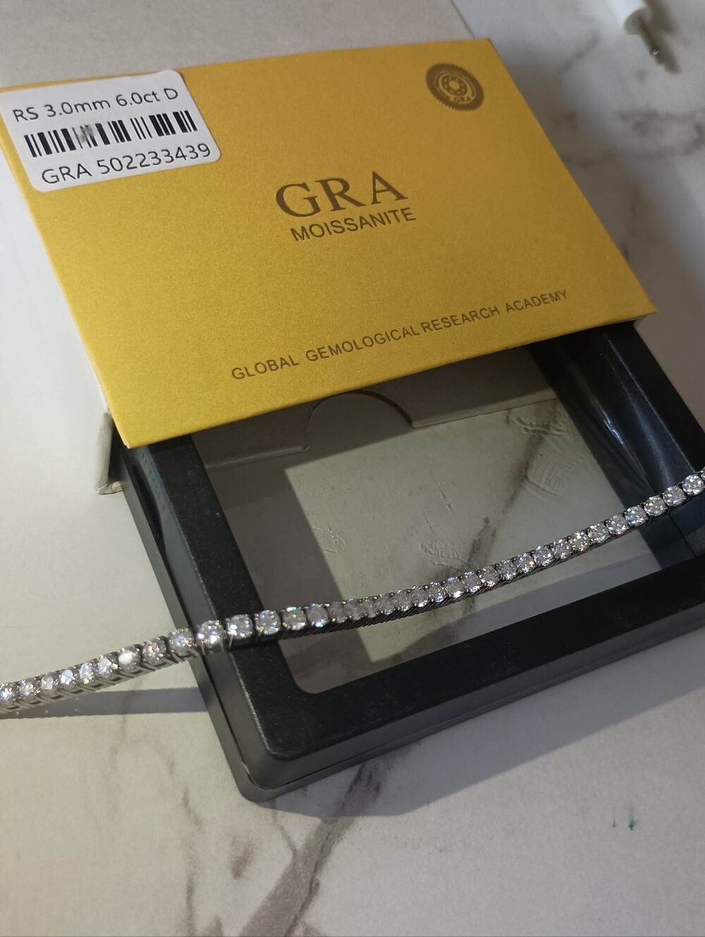 Moissanite Silver 3mm Tennis Bracelet 7in Pass Tester Brand New - Picture 6 of 11